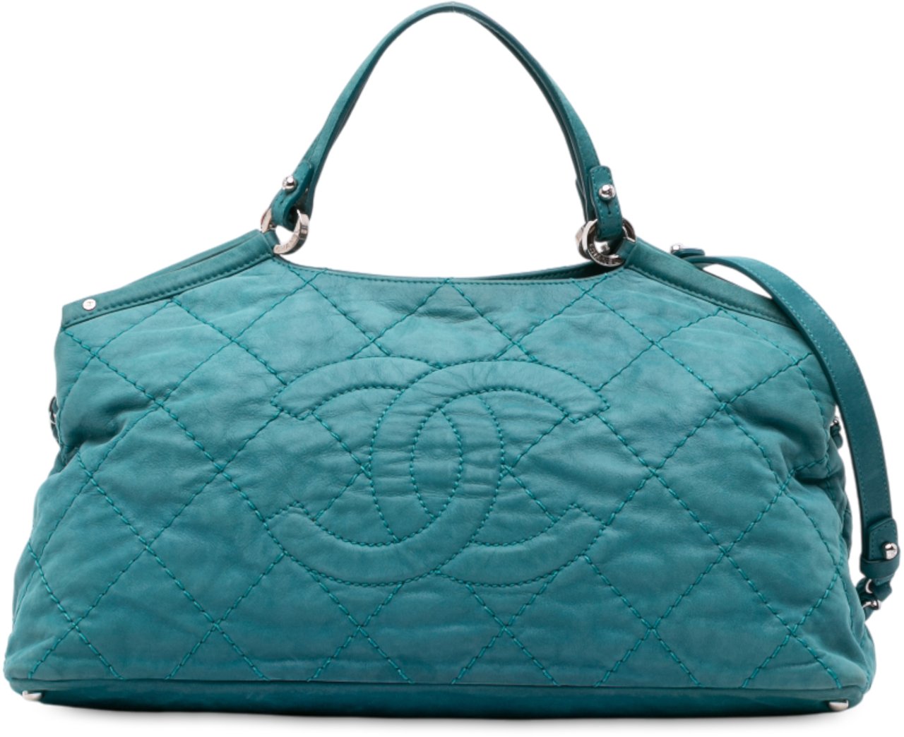 Chanel Small Iridescent Calfskin Sea Hit Tote Blauw