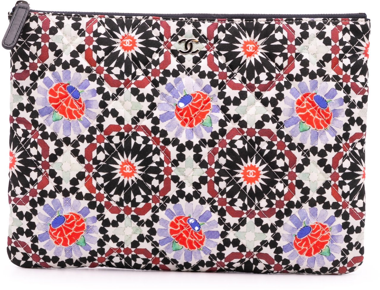 Chanel Paris Dubai Medium Printed Canvas Cosmetic Case Wit