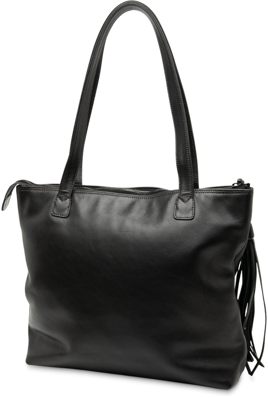 Chanel CC Lambskin Tassel Tote Zwart