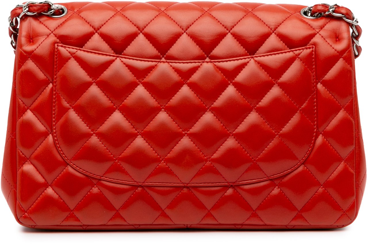 Chanel Jumbo Classic Lambskin Double Flap Oranje