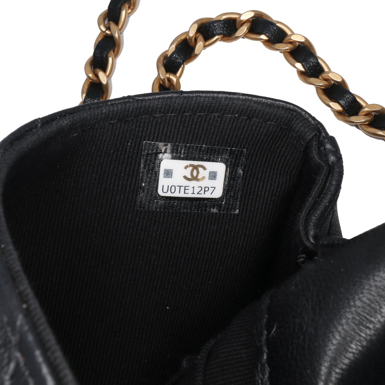 Chanel Mini Quilted Calfskin Coco Mail Clutch with Chain Zwart