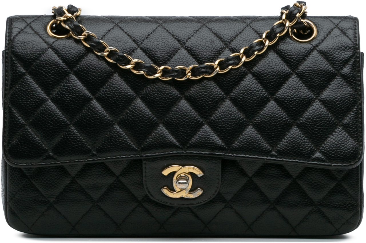 Chanel Medium Classic Caviar Double Flap Zwart
