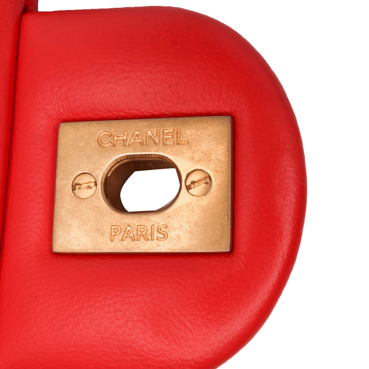 Chanel Mini Square Classic Lambskin Pearl Crush Single Flap Rood
