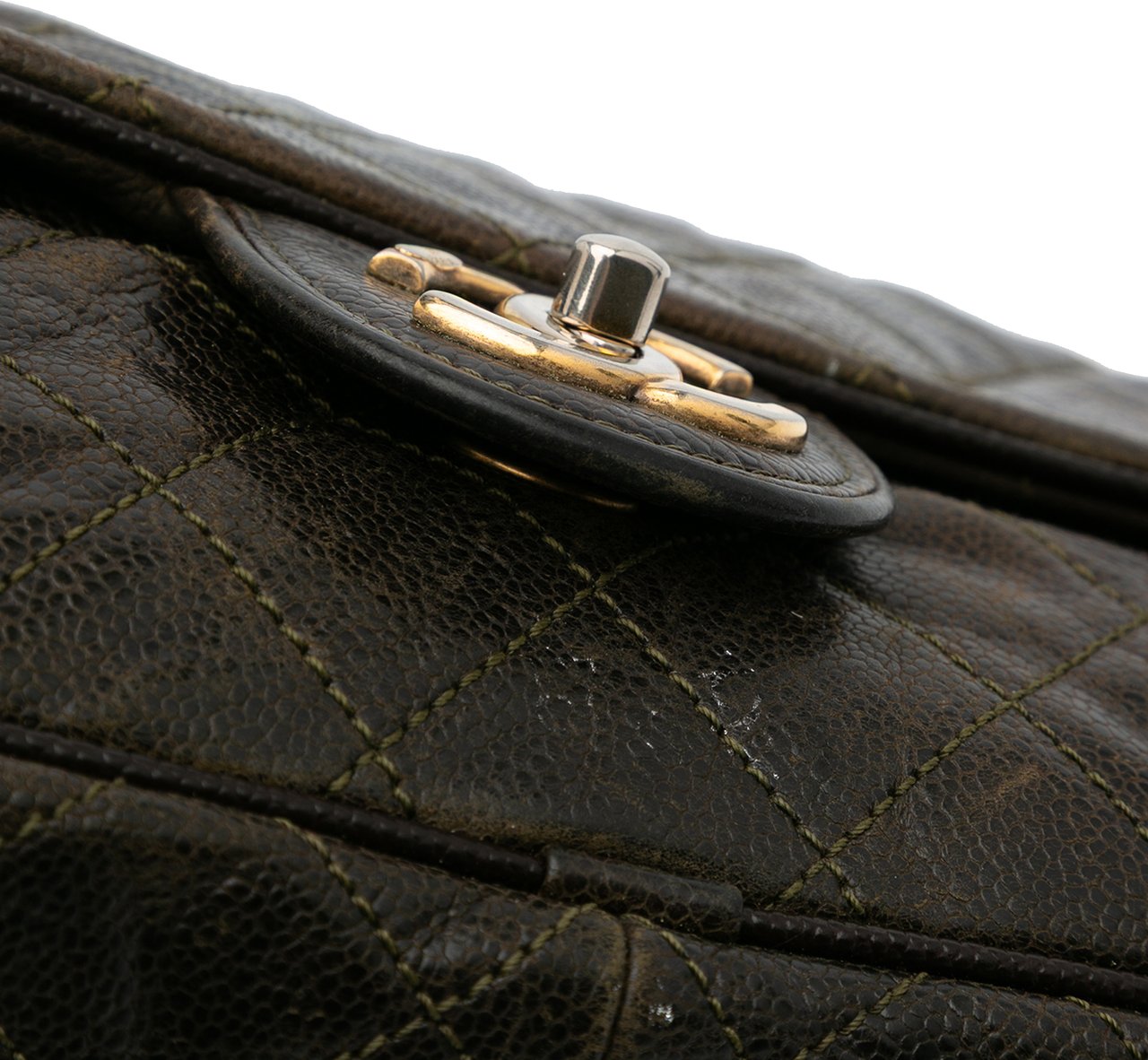 Chanel Large Quilted Glazed Caviar Shiva Flap Bruin