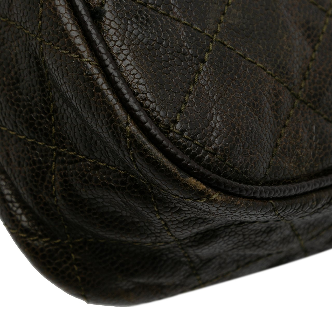 Chanel Large Quilted Glazed Caviar Shiva Flap Bruin