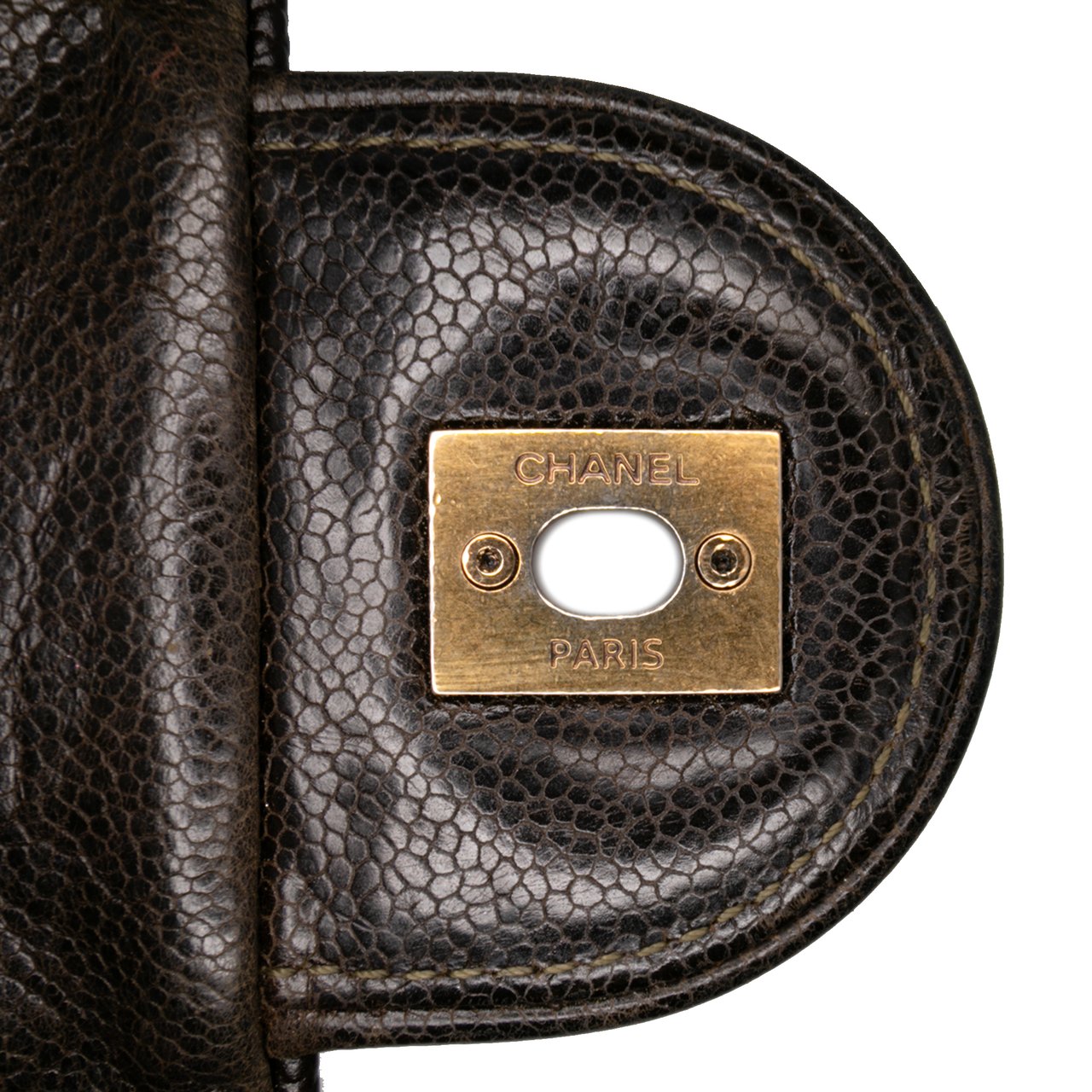 Chanel Large Quilted Glazed Caviar Shiva Flap Bruin