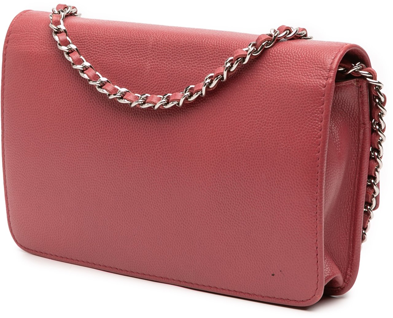 Chanel CC Caviar Sevruga Wallet On Chain Rood