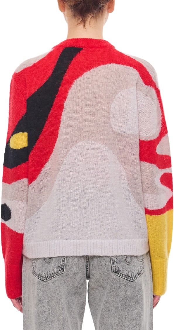 Charles Jeffrey Loverboy Abstract Print Jumper With Crew Neckline And Ribbed Cuffs Rood