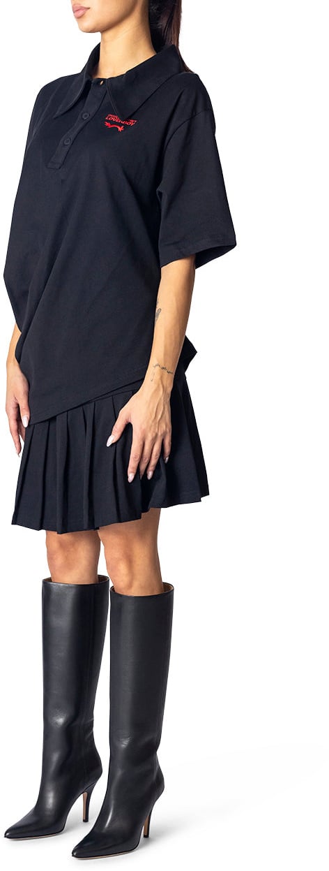 Charles Jeffrey Loverboy TOPSY TURVY JERSEY DRESS BLACK Zwart