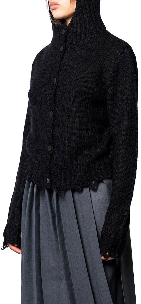 Charles Jeffrey Loverboy EARS BALACLAVA CARDI BLACK Zwart