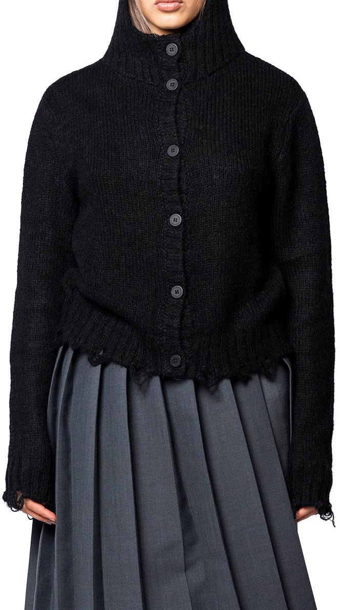 Charles Jeffrey Loverboy EARS BALACLAVA CARDI BLACK Zwart