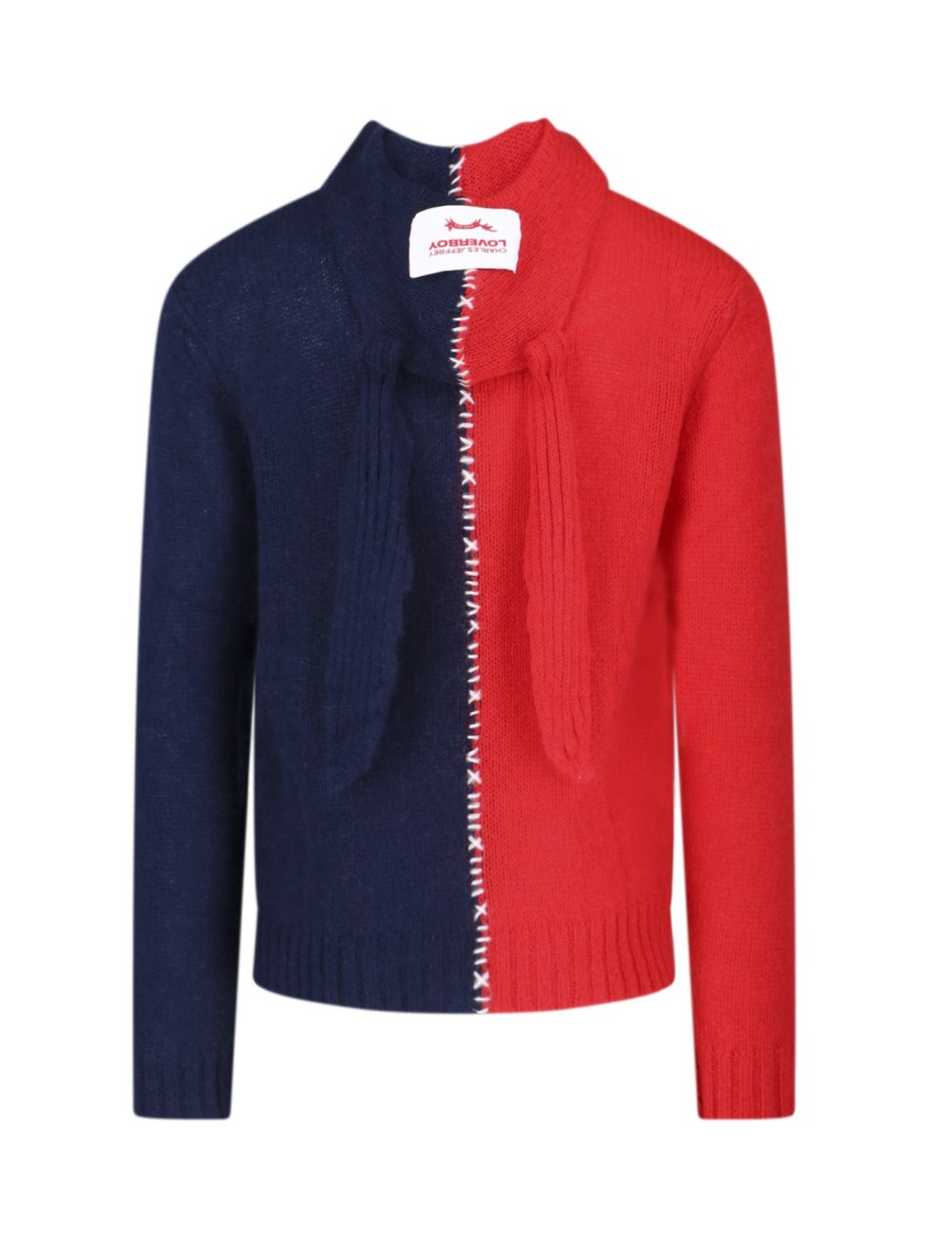 Charles Jeffrey Loverboy Classic Knit Sweater In Vibrant Red Divers