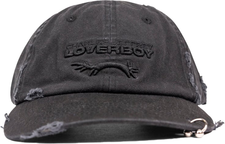 Charles Jeffrey Loverboy PIERCED LOGO CAP BLACK Zwart