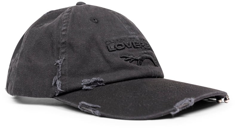 Charles Jeffrey Loverboy PIERCED LOGO CAP BLACK Zwart