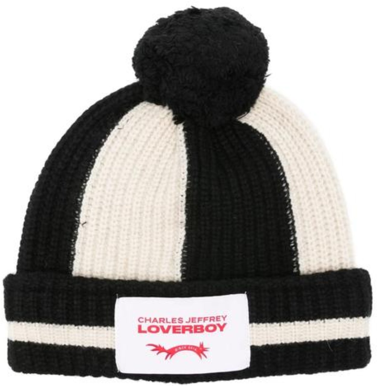 Charles Jeffrey Loverboy POMPOM BEANIE BLACK Zwart