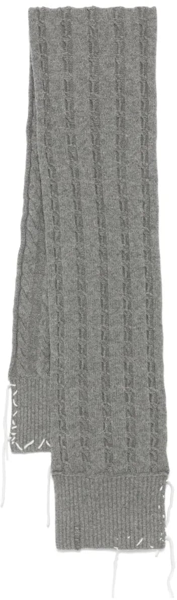 Charles Jeffrey Loverboy CABLE KNIT SCARF GREY Grijs