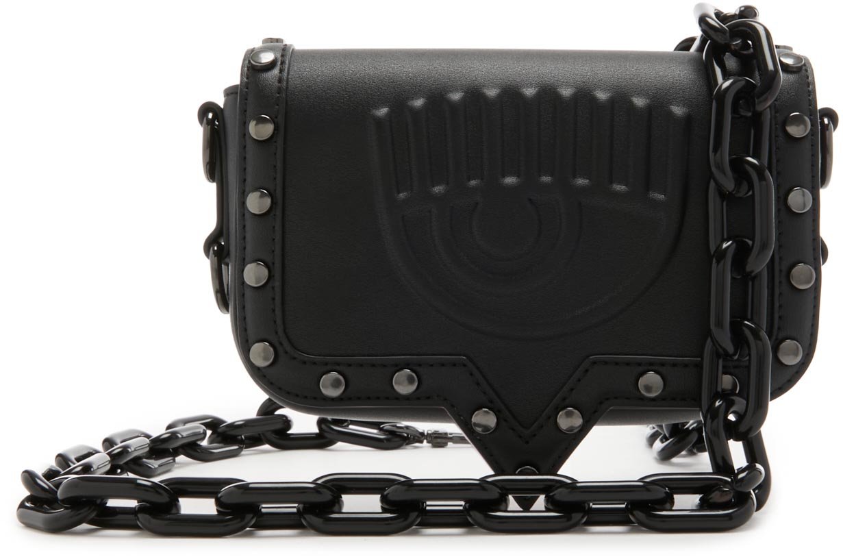 Chiara Ferragni Eyelike Kunstleer Crossbody Tas Zwart