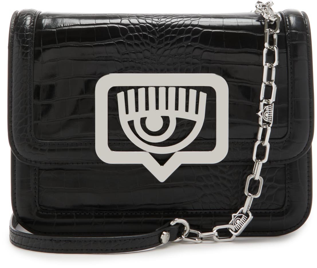 Chiara Ferragni Eyelike Kunstleer Crossbody Tas Zwart