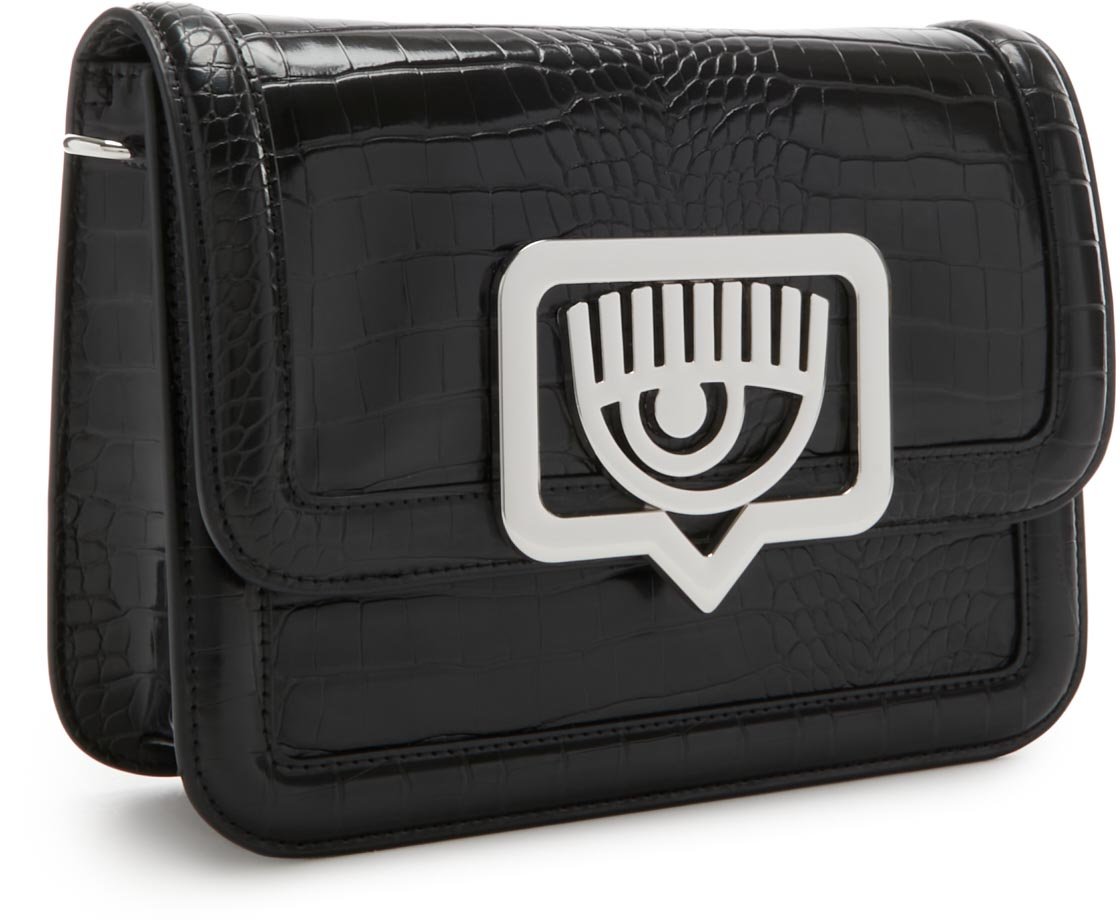 Chiara Ferragni Eyelike Kunstleer Crossbody Tas Zwart