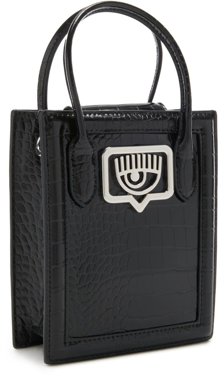 Chiara Ferragni Eyelike Kunstleer Crossbody Tas Zwart