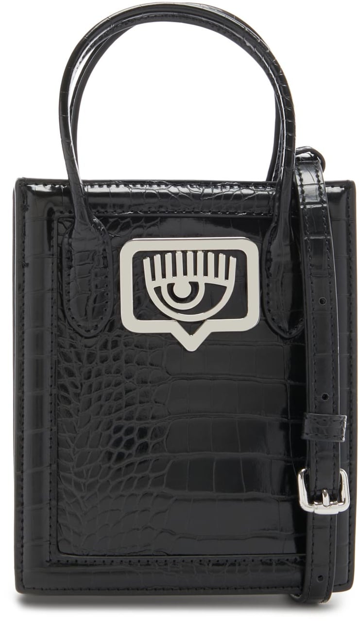 Chiara Ferragni Eyelike Kunstleer Crossbody Tas Zwart
