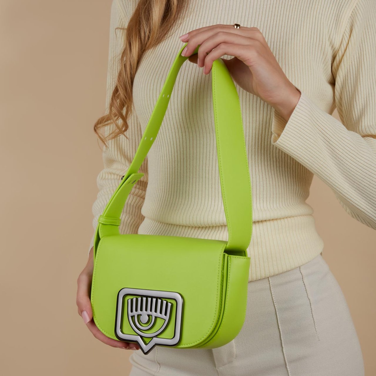 Chiara Ferragni Eyelike Kunstleer Schoudertas Groen