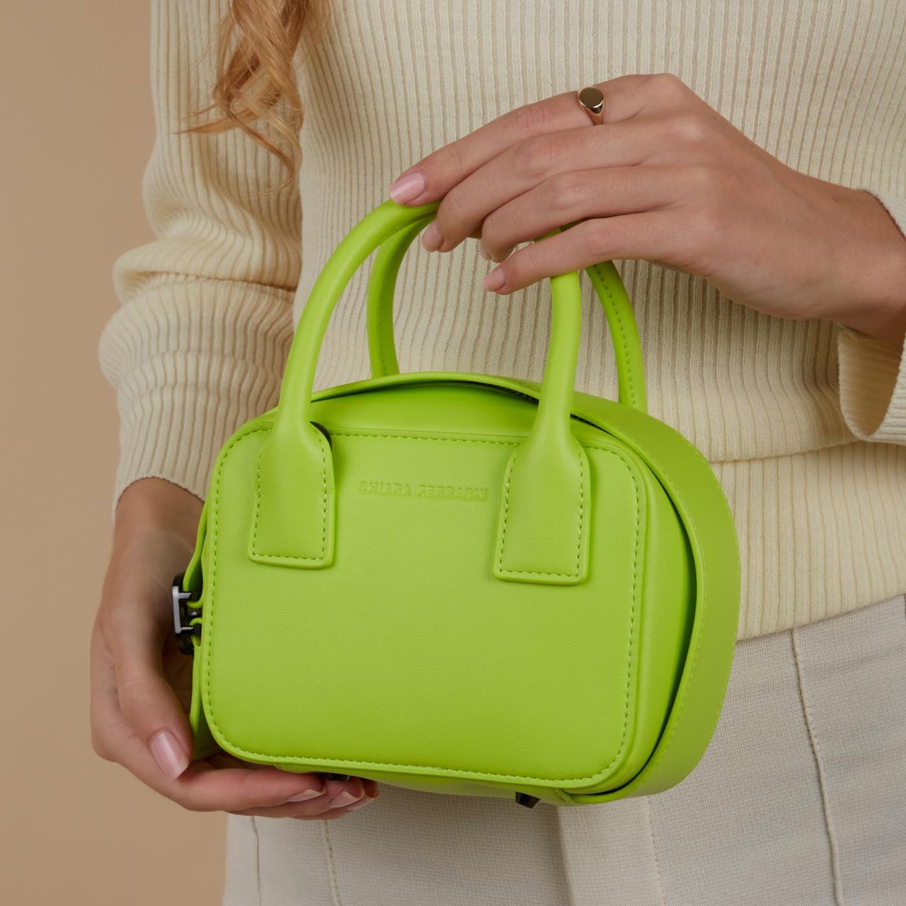 Chiara Ferragni Eyelike Kunstleer Crossbody Tas Groen