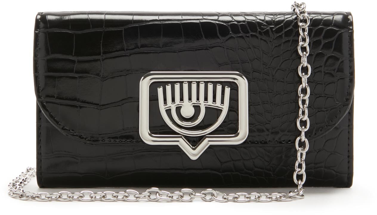 Chiara Ferragni Eyelike Kunstleer Crossbody Tas Zwart