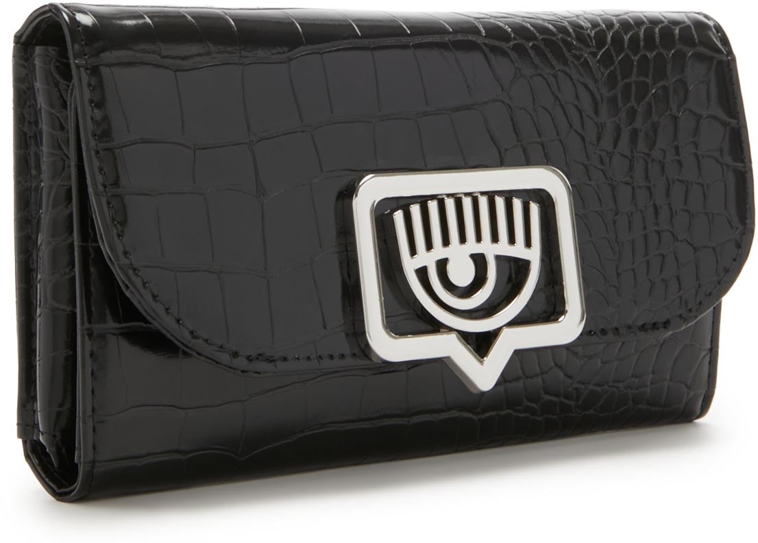 Chiara Ferragni Eyelike Kunstleer Crossbody Tas Zwart