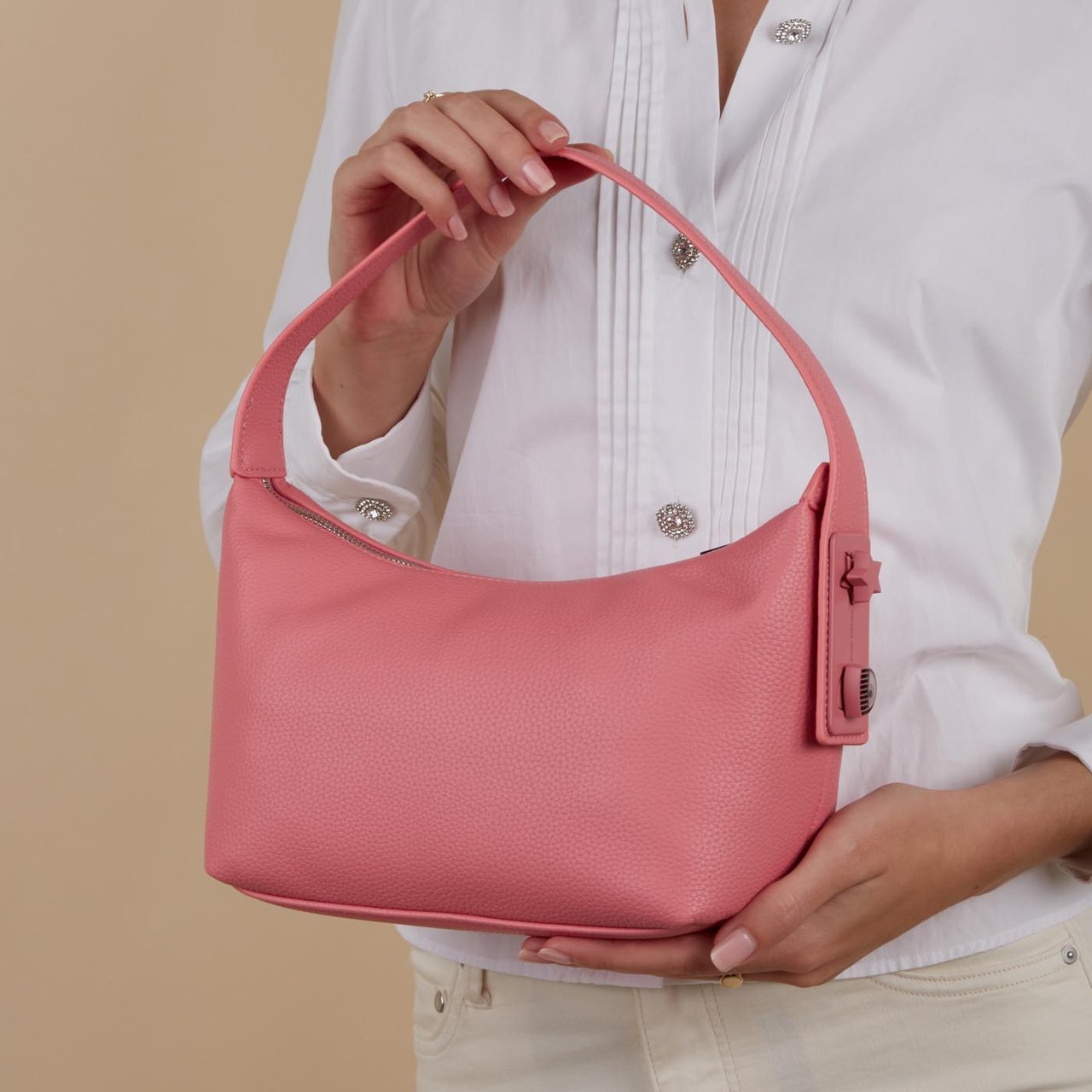 Chiara Ferragni Eye Star Kunstleer Handtas Roze