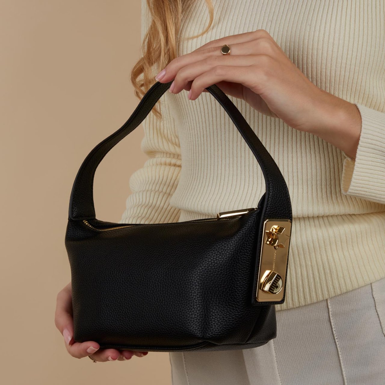 Chiara Ferragni Eye Star Kunstleer Handtas Zwart