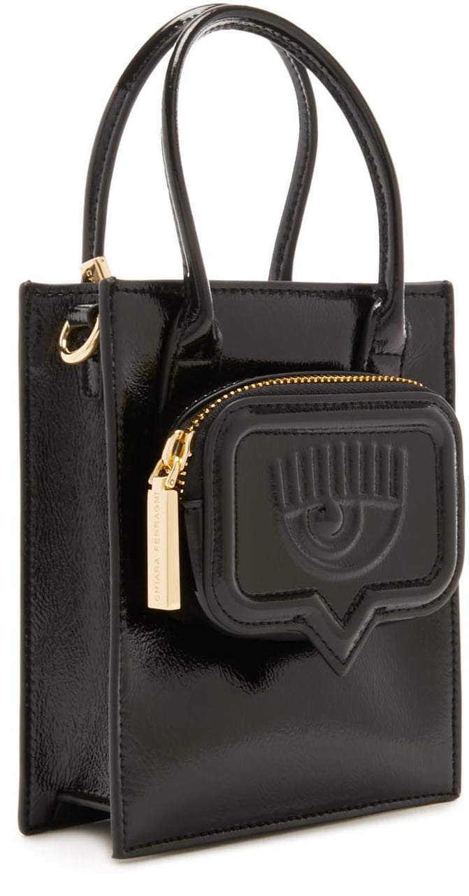 Chiara Ferragni Eyelike Kunstleer Crossbody Tas Zwart