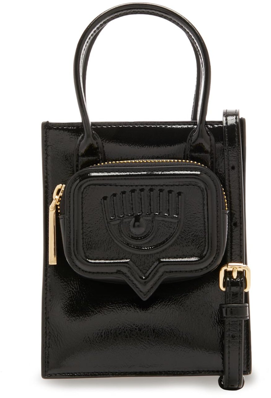 Chiara Ferragni Eyelike Kunstleer Crossbody Tas Zwart