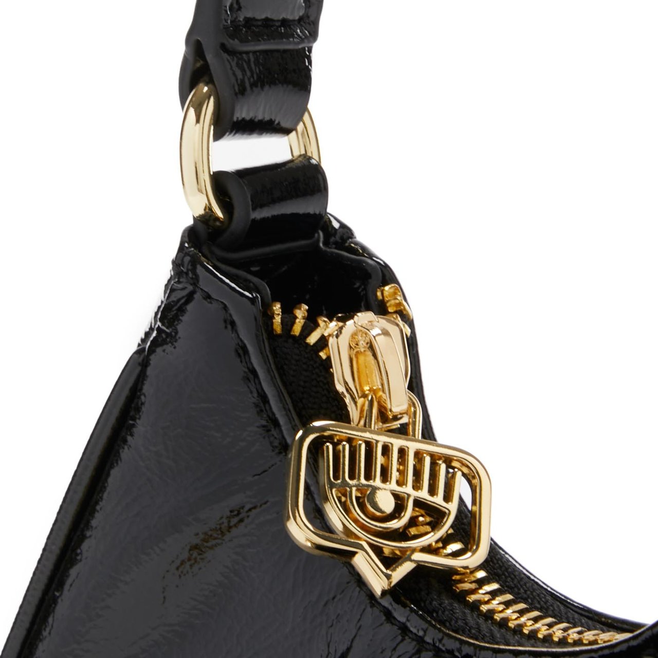 Chiara Ferragni Eyelike Kunstleer Crossbody Tas Zwart