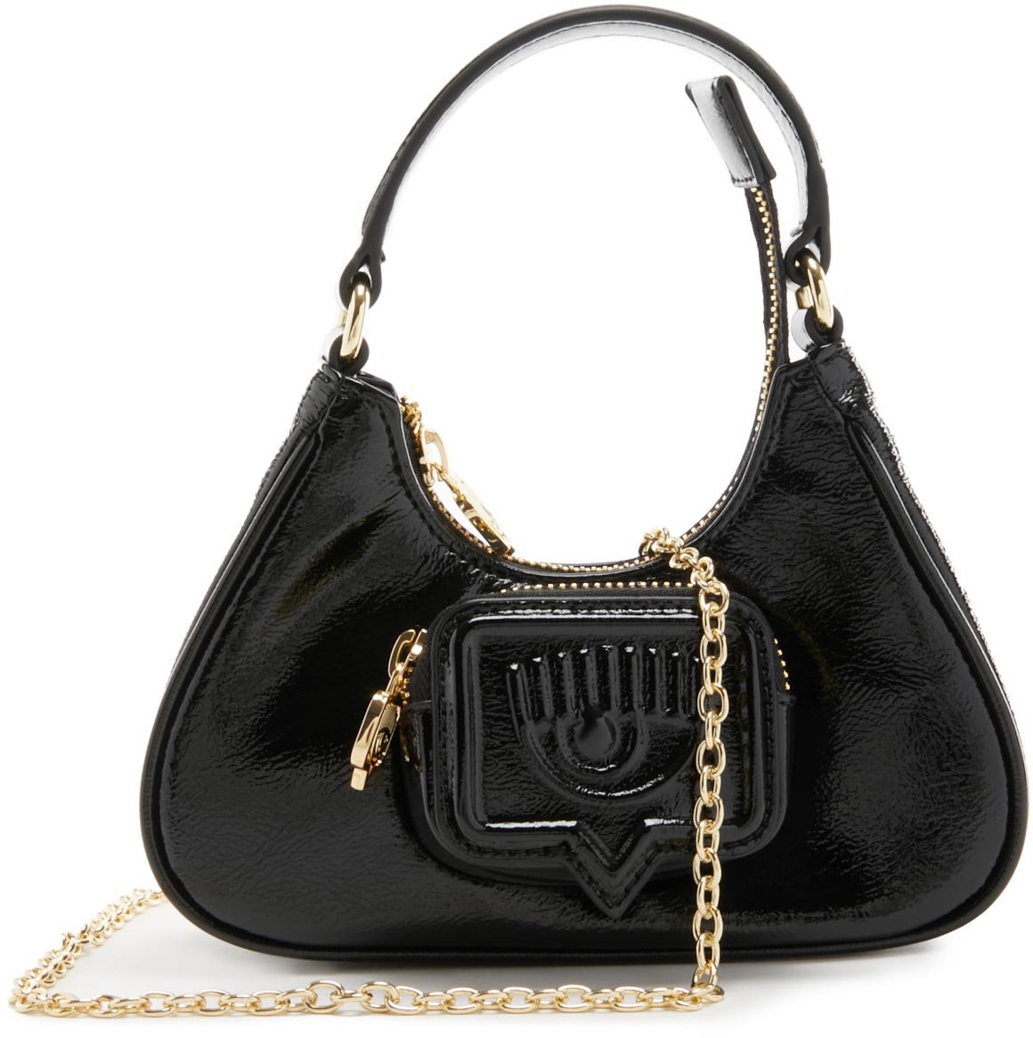 Chiara Ferragni Eyelike Kunstleer Crossbody Tas Zwart