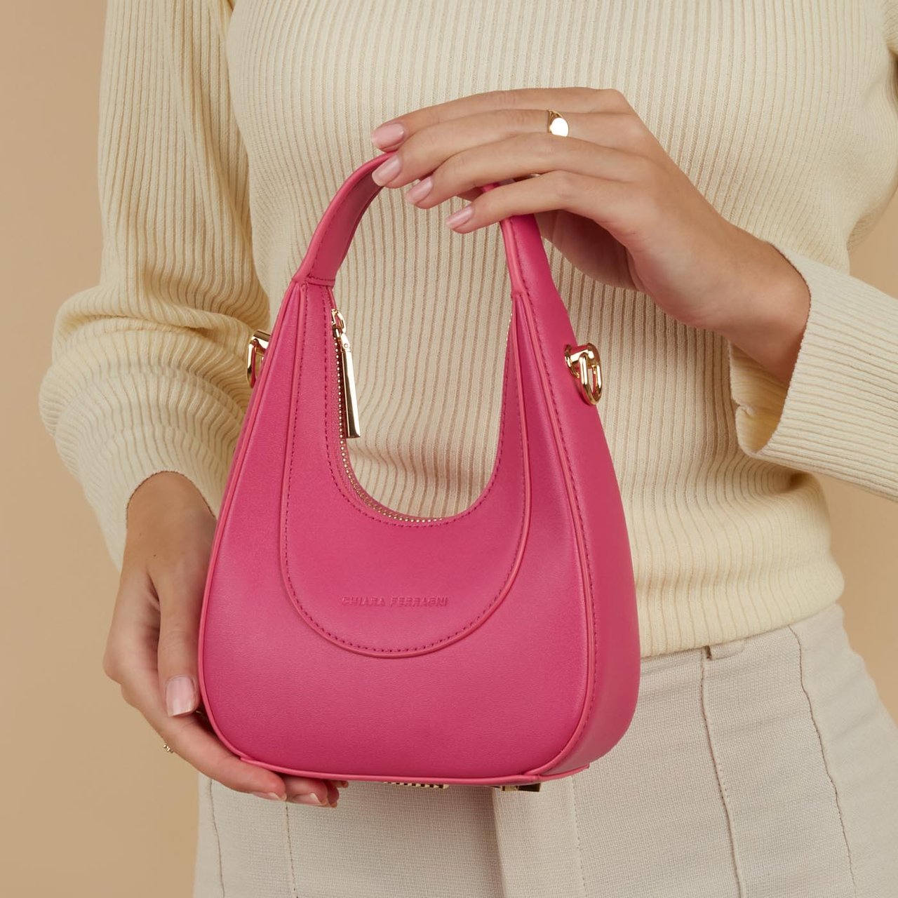 Chiara Ferragni Caia Kunstleer Crossbody Tas Roze