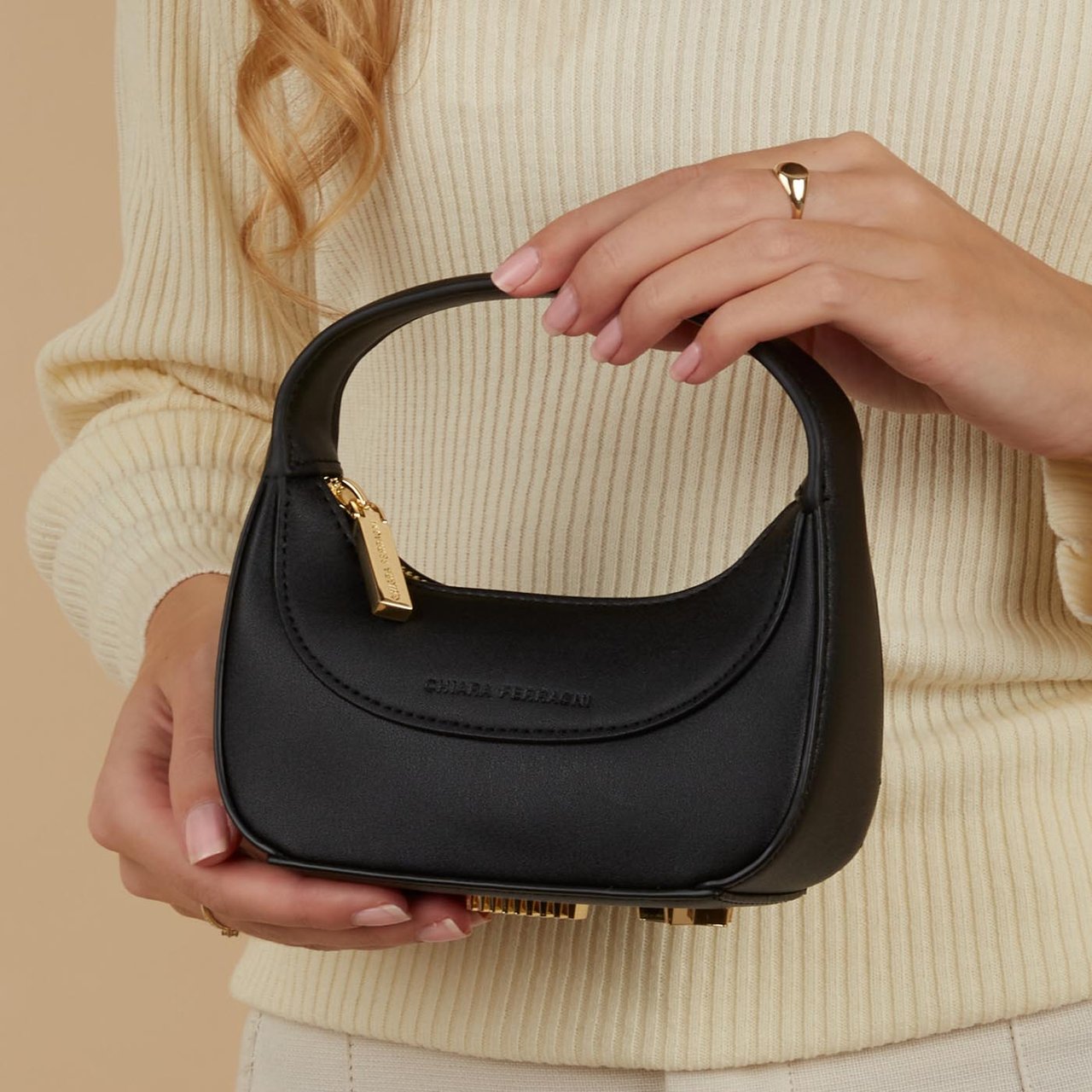 Chiara Ferragni Caia Kunstleer Handtas Zwart