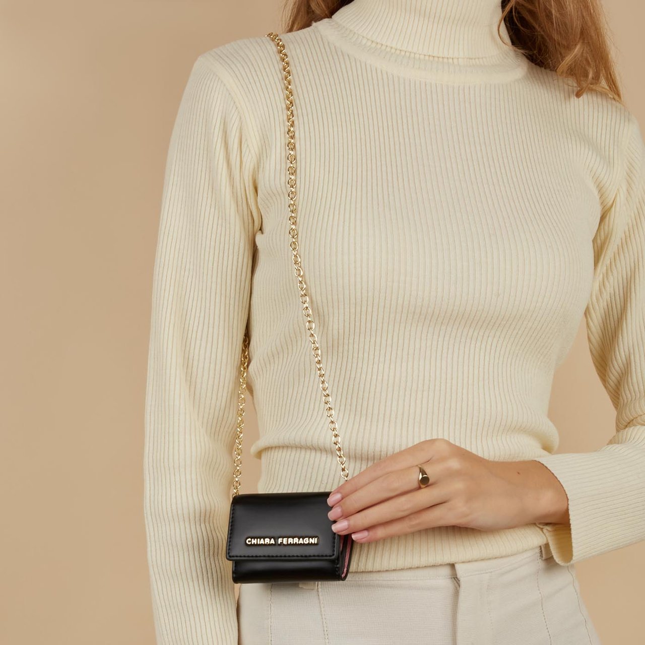 Chiara Ferragni Kunstleer Crossbody Tas Zwart