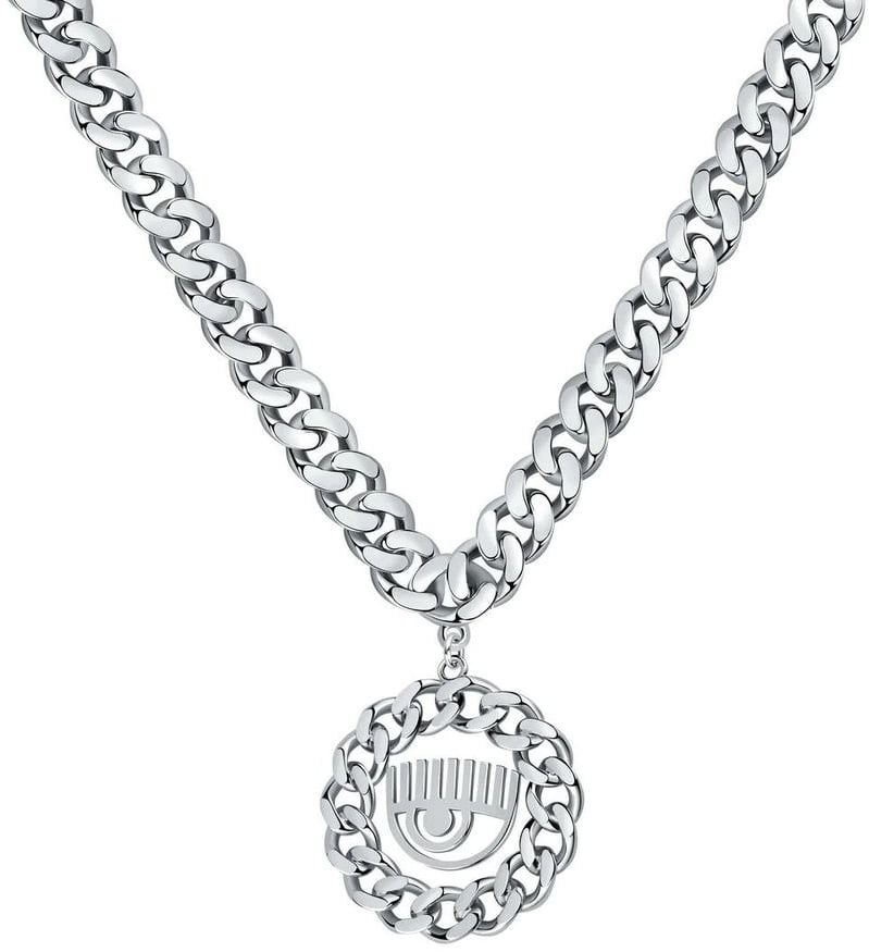 Chiara Ferragni Gray Stainless Steel Necklace Grijs