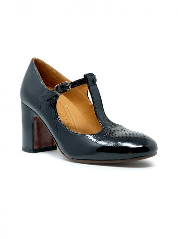 Chie Mihara CHIE MIHARA BLACK PATENT LEATHER MADAM SHOES Zwart
