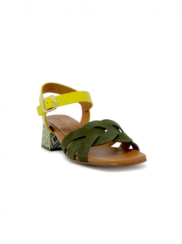 Chie Mihara CHIE MIHARA MULTICOLOR LEATHER/SUEDE QUAURA46 SANDALS Divers