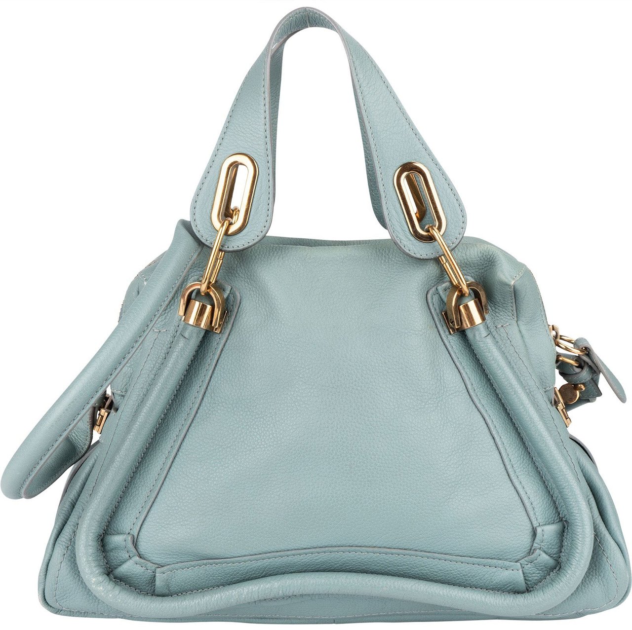Chloé Chloé Blue Grained Leather Paraty  Handbag Lichtblauw