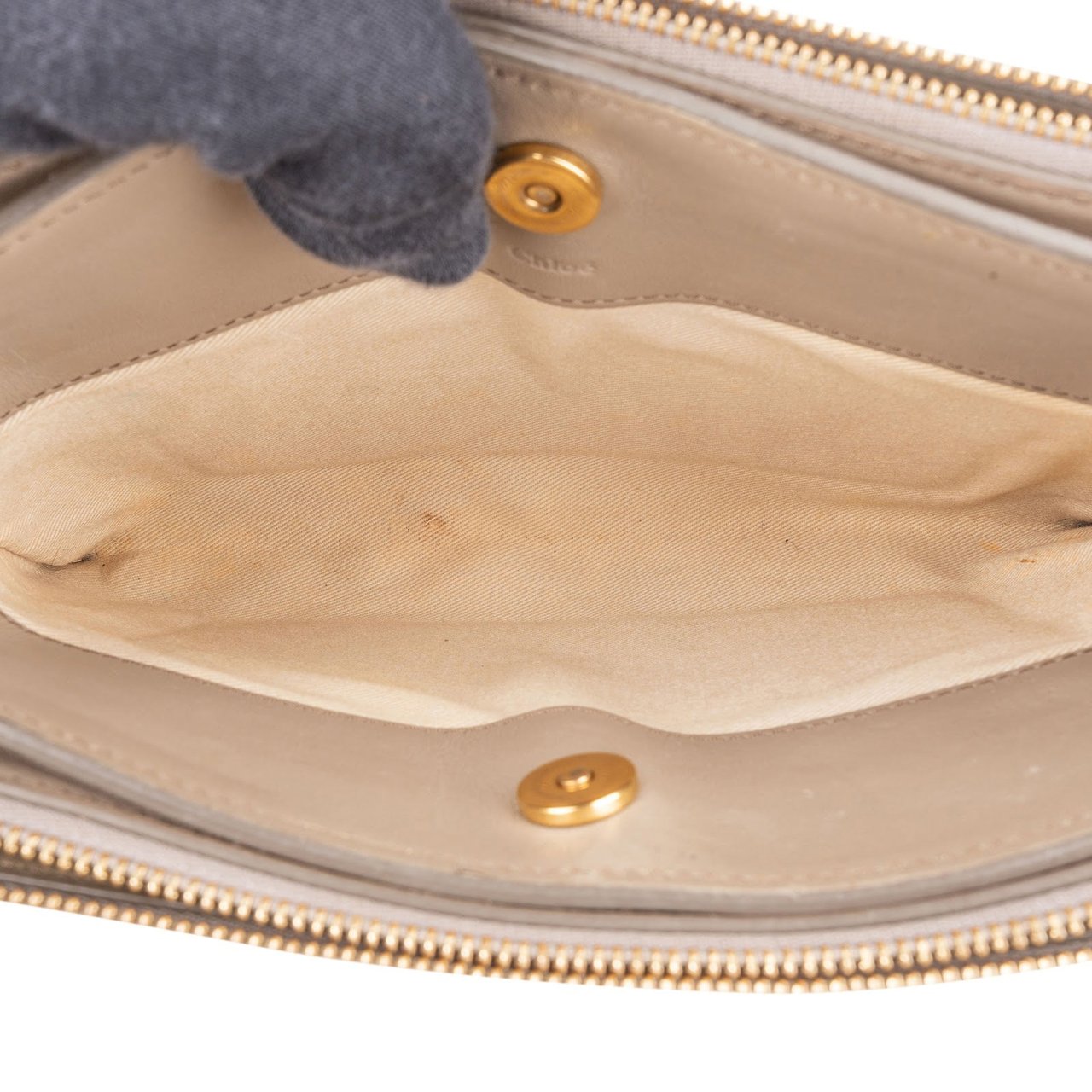 Chloé Chloé Leather and Suede Roy Crossbody Bag Donkergrijs
