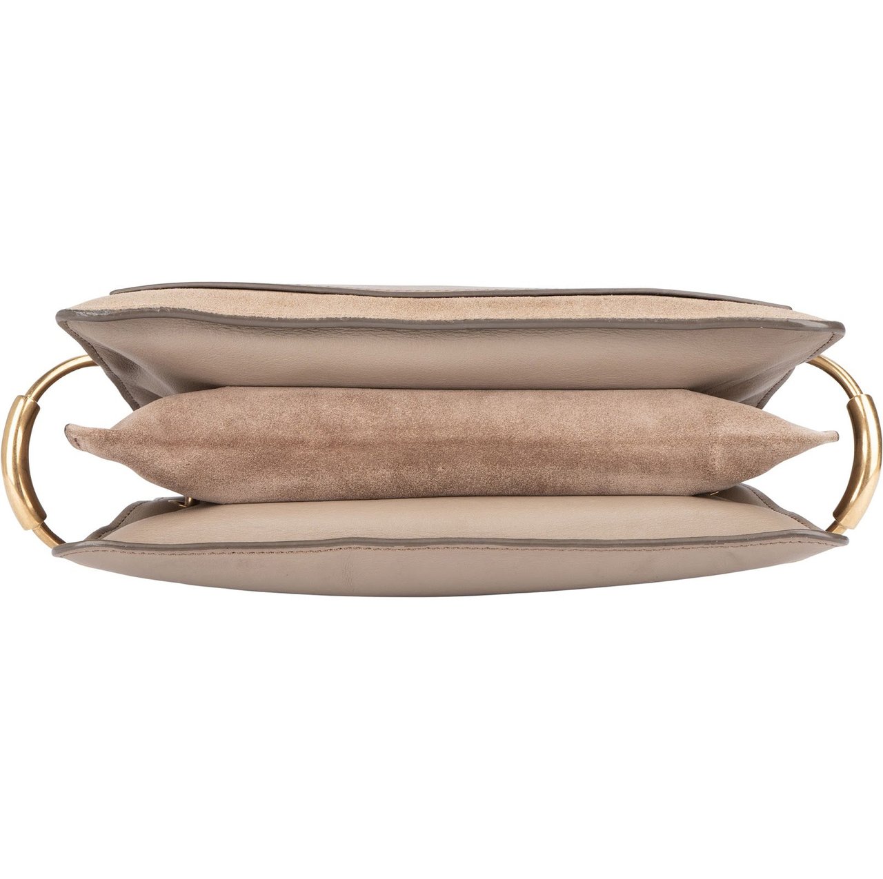 Chloé Chloé Leather and Suede Roy Crossbody Bag Donkergrijs