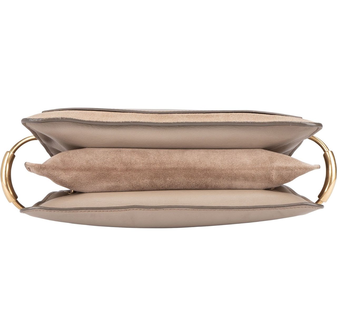 Chloé Chloé Leather and Suede Roy Crossbody Bag Taupe