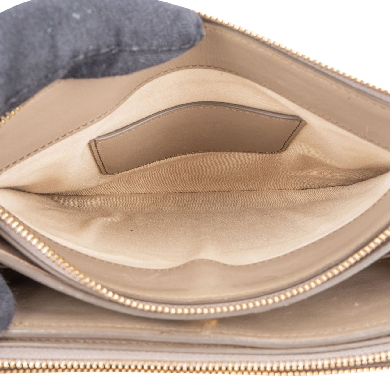 Chloé Chloé Leather and Suede Roy Crossbody Bag Donkergrijs