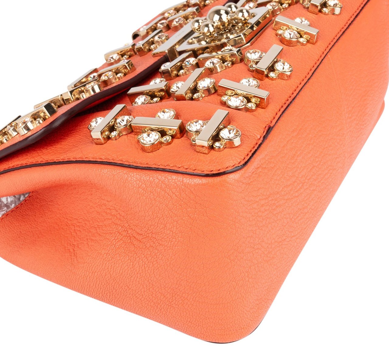Chloé Chloé Embellished Leather Porte Epaule Swarovski Shoulder Crossbody Bag Oranje