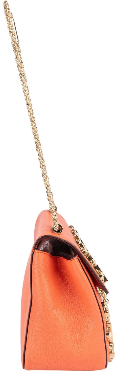 Chloé Chloé Embellished Leather Porte Epaule Swarovski Shoulder Crossbody Bag Oranje