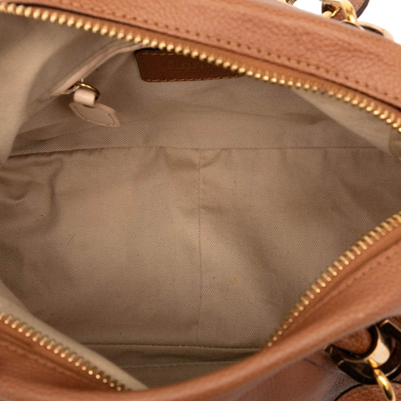 Chloé Small Pebbled Calfskin Paraty Satchel Bruin