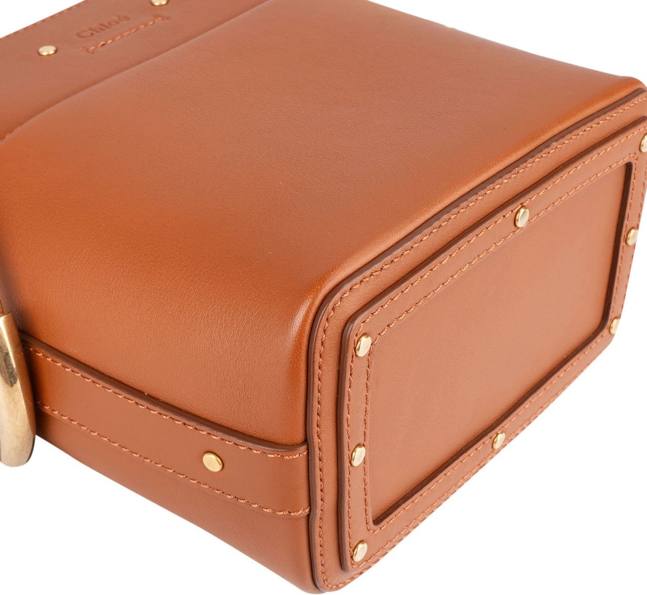 Chloé Chloé Leather Roy Mini Bucket Crossbody Handbag Bruin